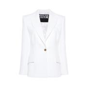 Witte Americana Jas met Gouden Gespen Versace Jeans Couture , White , ...