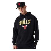 Zwarte Bulls Team Script Hoodie New Era , Black , Heren