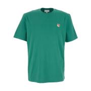 Groene Fox Head Patch T-shirt Maison Kitsuné , Green , Heren