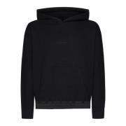 Zwarte katoenen hoodie met geborduurd logo Saint Laurent , Black , Her...