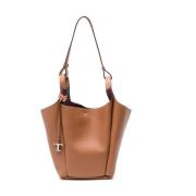 Bruin lederen trapeze schoudertas Tod's , Brown , Dames