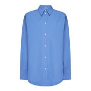 Blauwe Katoenen Poplin Kimono Mouw Shirt TotêMe , Blue , Dames