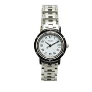 Pre-owned Stainless Steel watches Hermès Vintage , White , Dames