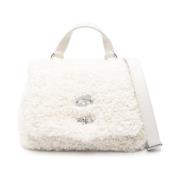 Shearling Rechthoekige Tas Wit Zanellato , White , Dames