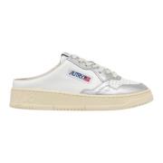 Witte Leren Color Block Platte Schoenen Autry , White , Dames