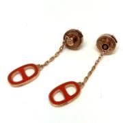 Pre-owned Metal earrings Hermès Vintage , Red , Dames