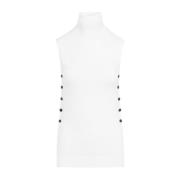 Vento Gebreide Top Giorgio Armani , White , Dames