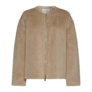 Beige Teddy Fabric Jacket Max Mara , Beige , Dames