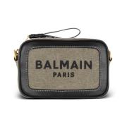 Tas B-Leger in canvas en leer Balmain , Beige , Dames