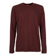 Bordeaux Katoenen Ronde Hals Lange Mouw T-shirt Gallo , Red , Unisex