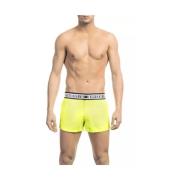 Gele Micro Zwemshorts met Contrastband Bikkembergs , Yellow , Heren