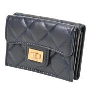 Pre-owned Leather wallets Chanel Vintage , Blue , Dames