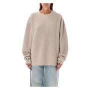 Geribbelde Kasjmier Trui Eierschaal Extreme Cashmere , Beige , Dames