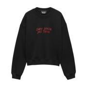 Zwarte Sweatshirt Aw24 Herenmode Msgm , Black , Heren