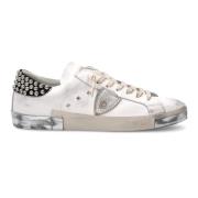 Gestudde Tennissneakers, Wit Zwart Philippe Model , White , Heren