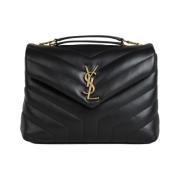 Kleine Loulou Gewatteerde Schoudertas Saint Laurent , Black , Dames