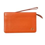 Pre-owned Leather wallets Delvaux Pre-owned , Orange , Dames