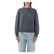 Cable Knit Crewneck Sweater Extreme Cashmere , Gray , Dames