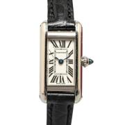 Pre-owned Stainless Steel watches Cartier Vintage , White , Dames