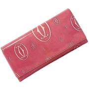 Pre-owned Leather wallets Cartier Vintage , Pink , Dames