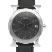 Pre-owned Stainless Steel watches Hermès Vintage , Black , Dames