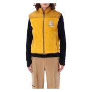 Gele Zip-Up Vest Buitenkleding Aw24 Moncler , Yellow , Heren