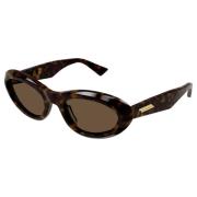 Stijlvolle zonnebril in Blonde Havana Bottega Veneta , Brown , Dames