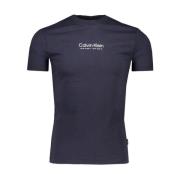 Korte Mouw T-Shirt Calvin Klein , Blue , Heren