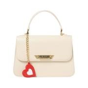 Ivoor Handtas met Gouden Details Moschino , Beige , Dames