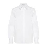 Wit Langarmshirt Brunello Cucinelli , White , Dames