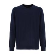 Cashmere Crew-Neck Gebreide Trui Drumohr , Blue , Heren