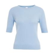 Blauwe Kasjmier Korte Mouw Sweater MVM , Blue , Dames