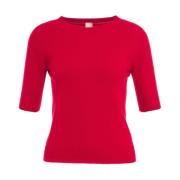 Rode Kasjmier Korte Mouw Sweater MVM , Red , Dames