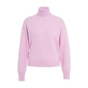 Rose Turtleneck Cashmere Sweater MVM , Pink , Dames