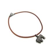 Pre-owned Leather necklaces Hermès Vintage , Brown , Dames