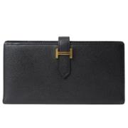 Pre-owned Leather wallets Hermès Vintage , Black , Dames