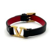 Pre-owned Leather bracelets Valentino Vintage , Black , Dames