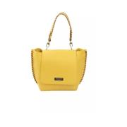 Gouden Details Schouderflap Tas Baldinini , Yellow , Dames