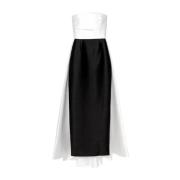 Witte Strapless Bustier Maxi Jurk Solace London , Black , Dames