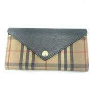 Pre-owned Leather wallets Burberry Vintage , Beige , Dames