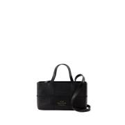 Zwarte Leren Mini Shopper Chylak , Black , Dames