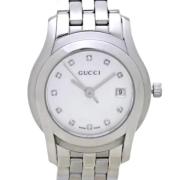 Pre-owned Stainless Steel watches Gucci Vintage , White , Dames