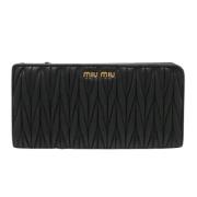 Pre-owned Leather wallets Miu Miu Pre-owned , Black , Dames