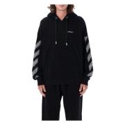 Pixel Diag Skate Hoodie Zwart Wit Off White , Black , Heren