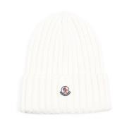 Witte Virgin Wool Hat Moncler , White , Dames