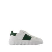 Witte Leren Sneakers met H Strepen Hogan , White , Heren