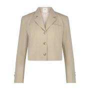 Gestreepte Jas Fw241107 Nukus , Beige , Dames