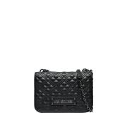 Zwarte Schoudertas Elegante Stijl Moschino , Black , Dames