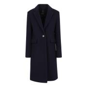 Blauwe Wollen Jas Aw24 Elegante Stijl Pinko , Blue , Dames