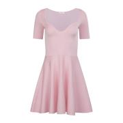 Roze Heart Neckline Flared Jurk Nina Ricci , Pink , Dames